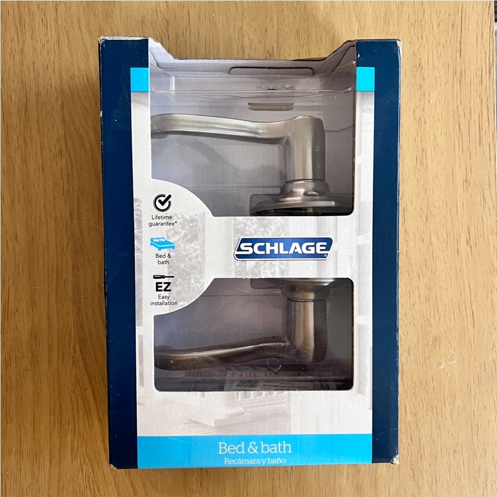 Schlage satin doorknob with